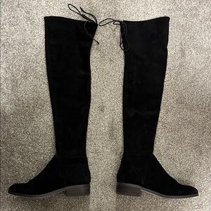 Sole Society Suede Black Over-the-Knee Boots